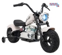 [XB-1058] Motocykl Chopper Warrior na akumulator 1x350W 36V/9Ah bezszczotkowy silnik pompowane opony - biały