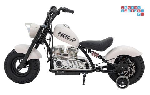 [XB-1058] Motocykl Chopper Warrior na akumulator 1x350W 36V/9Ah bezszczotkowy silnik pompowane opony - biały