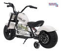 [XB-1058] Motocykl Chopper Warrior na akumulator 1x350W 36V/9Ah bezszczotkowy silnik pompowane opony - biały