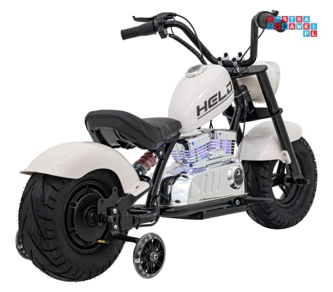 [XB-1058] Motocykl Chopper Warrior na akumulator 1x350W 36V/9Ah bezszczotkowy silnik pompowane opony - biały