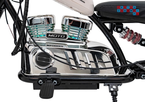 [XB-1058] Motocykl Chopper Warrior na akumulator 1x350W 36V/9Ah bezszczotkowy silnik pompowane opony - biały