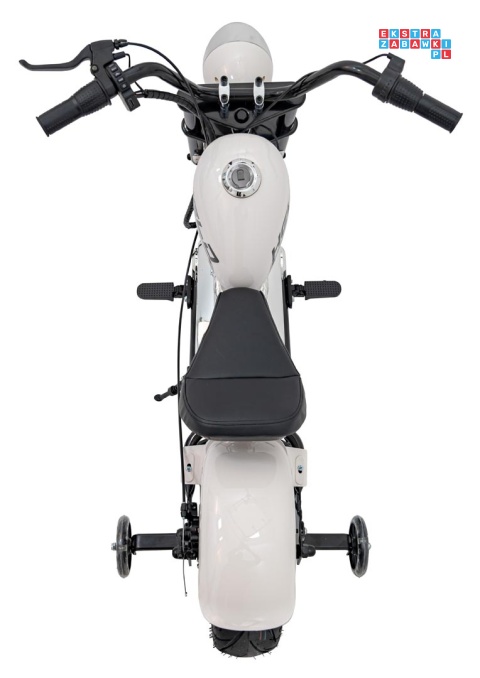 [XB-1058] Motocykl Chopper Warrior na akumulator 1x350W 36V/9Ah bezszczotkowy silnik pompowane opony - biały