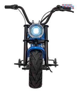 [XB-1058] Motocykl Chopper Warrior na akumulator 1x350W 36V/9Ah bezszczotkowy silnik pompowane opony - niebieski