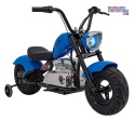 [XB-1058] Motocykl Chopper Warrior na akumulator 1x350W 36V/9Ah bezszczotkowy silnik pompowane opony - niebieski