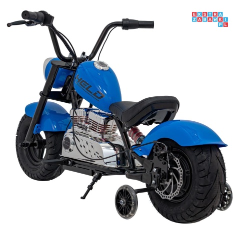 [XB-1058] Motocykl Chopper Warrior na akumulator 1x350W 36V/9Ah bezszczotkowy silnik pompowane opony - niebieski