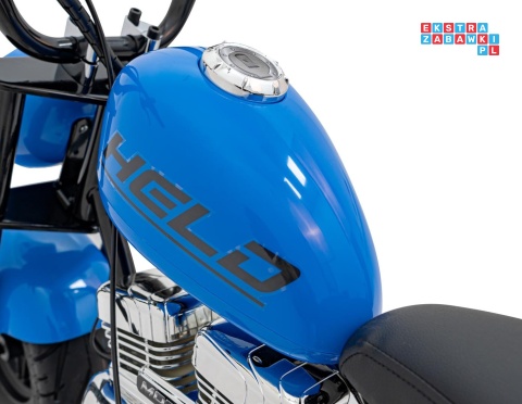 [XB-1058] Motocykl Chopper Warrior na akumulator 1x350W 36V/9Ah bezszczotkowy silnik pompowane opony - niebieski