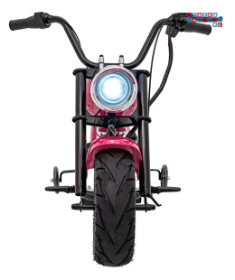 [XB-1058] Motocykl Chopper Warrior na akumulator 1x350W 36V/9Ah bezszczotkowy silnik pompowane opony - różowy
