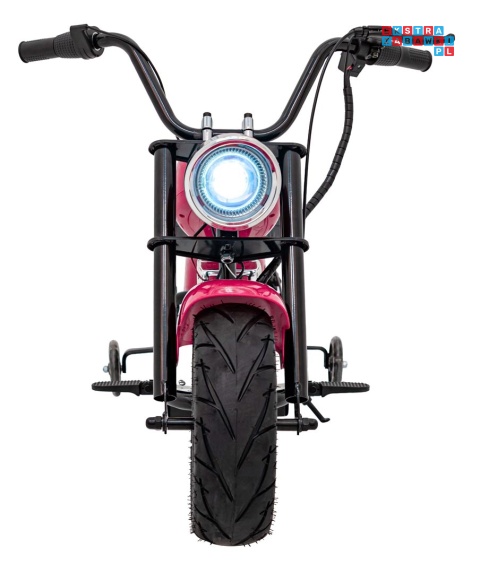 [XB-1058] Motocykl Chopper Warrior na akumulator 1x350W 36V/9Ah bezszczotkowy silnik pompowane opony - różowy