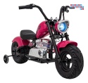 [XB-1058] Motocykl Chopper Warrior na akumulator 1x350W 36V/9Ah bezszczotkowy silnik pompowane opony - różowy