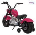[XB-1058] Motocykl Chopper Warrior na akumulator 1x350W 36V/9Ah bezszczotkowy silnik pompowane opony - różowy