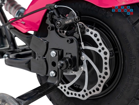 [XB-1058] Motocykl Chopper Warrior na akumulator 1x350W 36V/9Ah bezszczotkowy silnik pompowane opony - różowy