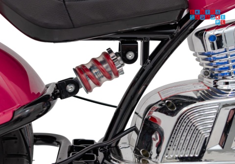 [XB-1058] Motocykl Chopper Warrior na akumulator 1x350W 36V/9Ah bezszczotkowy silnik pompowane opony - różowy