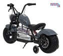 [XB-1058] Motocykl Chopper Warrior na akumulator 1x350W 36V/9Ah bezszczotkowy silnik pompowane opony - szary