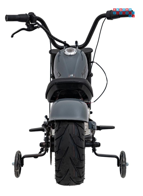 [XB-1058] Motocykl Chopper Warrior na akumulator 1x350W 36V/9Ah bezszczotkowy silnik pompowane opony - szary