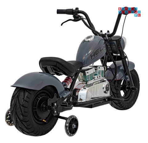 [XB-1058] Motocykl Chopper Warrior na akumulator 1x350W 36V/9Ah bezszczotkowy silnik pompowane opony - szary