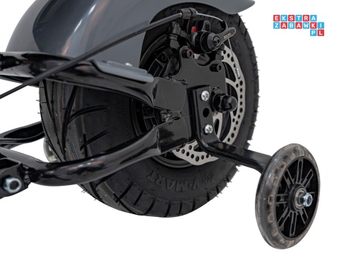 [XB-1058] Motocykl Chopper Warrior na akumulator 1x350W 36V/9Ah bezszczotkowy silnik pompowane opony - szary