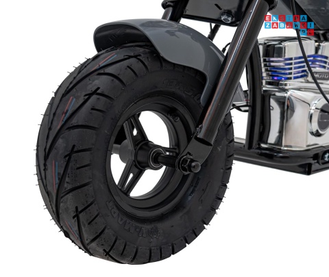 [XB-1058] Motocykl Chopper Warrior na akumulator 1x350W 36V/9Ah bezszczotkowy silnik pompowane opony - szary