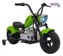 [XB-1058] Motocykl Chopper Warrior na akumulator 1x350W 36V/9Ah bezszczotkowy silnik pompowane opony - zielony