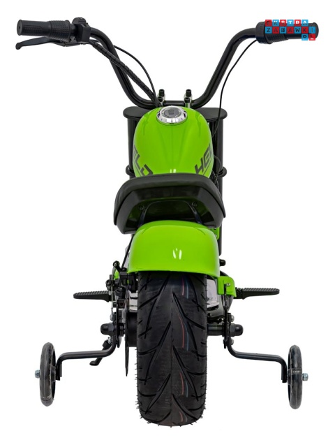 [XB-1058] Motocykl Chopper Warrior na akumulator 1x350W 36V/9Ah bezszczotkowy silnik pompowane opony - zielony