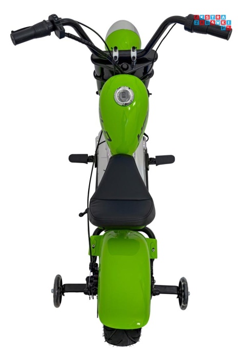 [XB-1058] Motocykl Chopper Warrior na akumulator 1x350W 36V/9Ah bezszczotkowy silnik pompowane opony - zielony