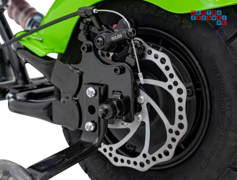 [XB-1058] Motocykl Chopper Warrior na akumulator 1x350W 36V/9Ah bezszczotkowy silnik pompowane opony - zielony