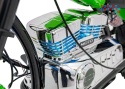 [XB-1058] Motocykl Chopper Warrior na akumulator 1x350W 36V/9Ah bezszczotkowy silnik pompowane opony - zielony