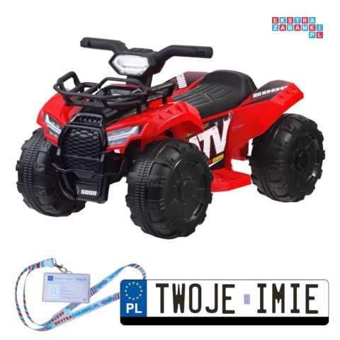 [PA0256] QUAD dla najmłodszych na akumulator 6V/4.5Ah efekty świetlne klakson MP3 - czerwony