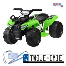 [PA0256] QUAD dla najmłodszych na akumulator 6V/4.5Ah efekty świetlne klakson MP3 - zielony