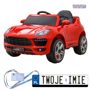 Czerwone Sportowe auto na akumulator - 2x30W, 12V/4.5Ah, z pilotem - [PA0149]