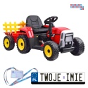[PA0242] Traktor z przyczepą na akumulator 12V/7Ah z pilotem wolny start panel muzyczny - czerwony