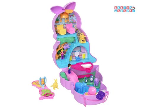 [ZA6048] Zestaw Polly Pocket torebka kangurek składany domek figurki