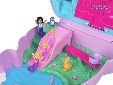 [ZA6048] Zestaw Polly Pocket torebka kangurek składany domek figurki
