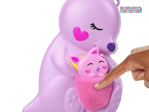 [ZA6048] Zestaw Polly Pocket torebka kangurek składany domek figurki