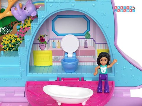 [ZA6048] Zestaw Polly Pocket torebka kangurek składany domek figurki
