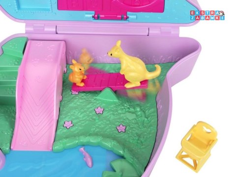 [ZA6048] Zestaw Polly Pocket torebka kangurek składany domek figurki
