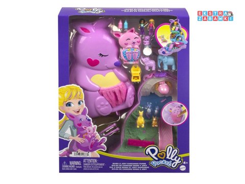 [ZA6048] Zestaw Polly Pocket torebka kangurek składany domek figurki