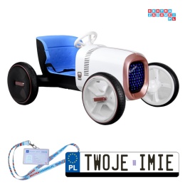 [PA0290] Autko retro Vision Mercedes Simplex na akumulator 12V/7Ah LED MP3 pilot - biały