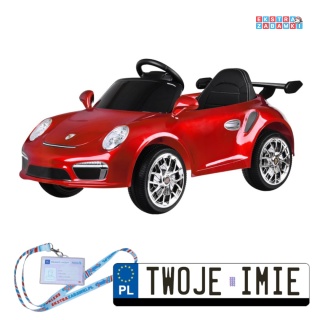 Czerwone Porsche RUF CTR3 na akumulator - 2x25W, 12V/4Ah, z pilotem, EVA, Bluetooth - [PA0327]