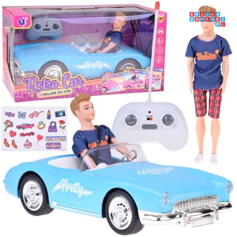 [ RC0746 ] Autko na pilota Retro Cadillac Lalka Stylowy kierowca Ken