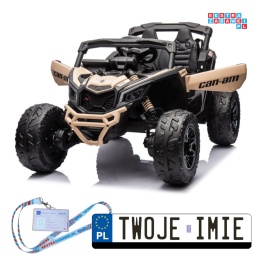 [PA0299] Buggy Can-Am Maverick 4x4 800W na akumulator 4x200W 24V/5Ah EVA ekoskóra - beżowy