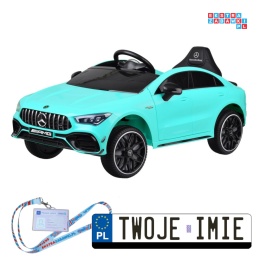 [PA0307] Mercedes AMG CLA 45S na akumulator 4x4 12V/10Ah efekt bujania Bluetooth pilot - niebieski