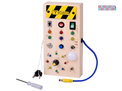 [ZA5944] Drewniana tablica manipulacyjna Montessori elektryczne diody LED