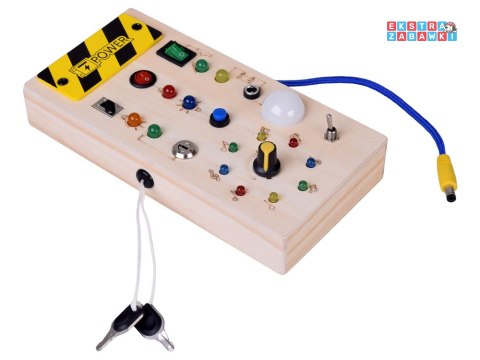 [ZA5944] Drewniana tablica manipulacyjna Montessori elektryczne diody LED