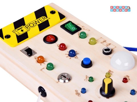 [ZA5944] Drewniana tablica manipulacyjna Montessori elektryczne diody LED