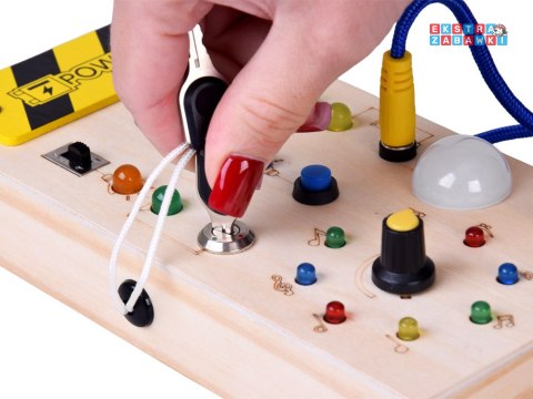 [ZA5944] Drewniana tablica manipulacyjna Montessori elektryczne diody LED