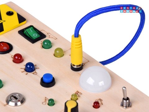 [ZA5944] Drewniana tablica manipulacyjna Montessori elektryczne diody LED