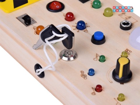 [ZA5944] Drewniana tablica manipulacyjna Montessori elektryczne diody LED