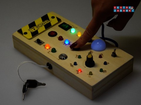 [ZA5944] Drewniana tablica manipulacyjna Montessori elektryczne diody LED