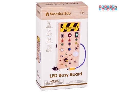 [ZA5944] Drewniana tablica manipulacyjna Montessori elektryczne diody LED