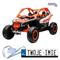 [PA0287] Duże Buggy Can-am Maverick dwuosobowy terenowy na akumulator 4x200W 24V/7Ah pilot wolny start multimedia - pomarańczowy